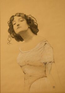 ritratto a matita, attrice Lyda Borrelli, arte artista